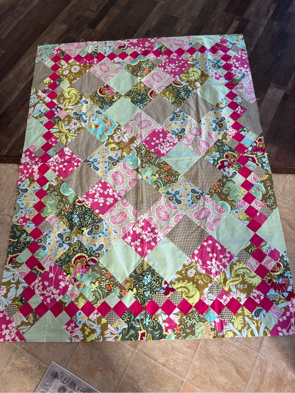 Handmade 100% Cotton Quilt Top